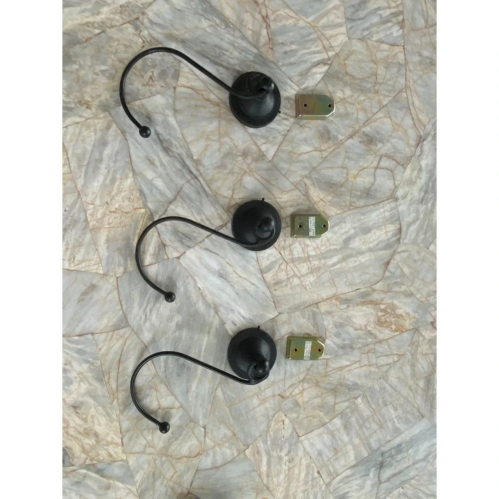 Pottery Barn Black Forged Iron Curtain Tiebacks Set of 3‎ Ball Finial Hooks
